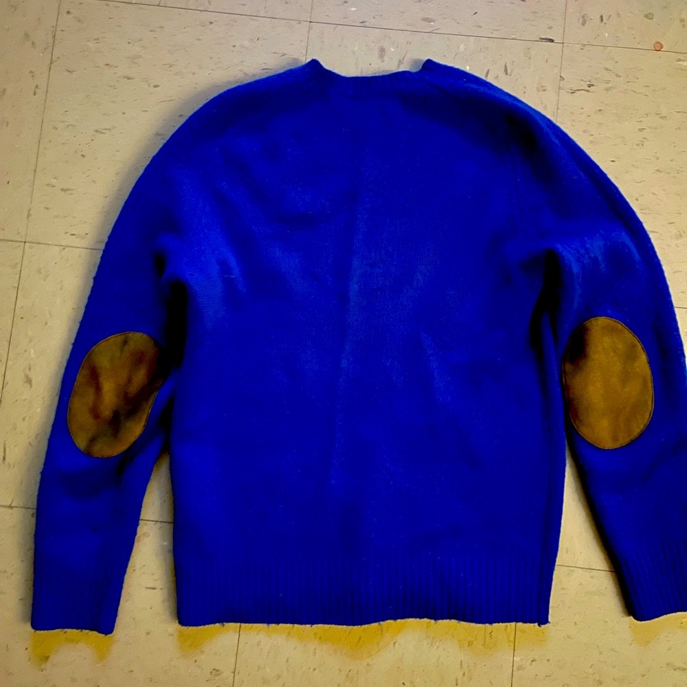 Blue ..  Rugby, Size small, With the leather patches on the elbows.